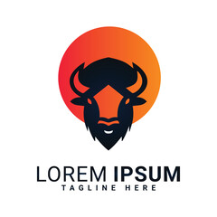 07.eps bull face vector logo design 