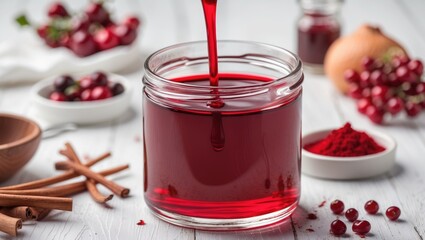 Deep red liquid dye for food coloring purposes