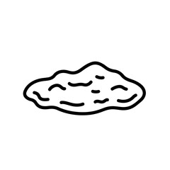 Irregularly Shaped Pile of Substance Line Art Illustration
