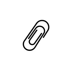 Obraz premium Simple Black Paperclip Icon Depicting Office Supplies and Stationery