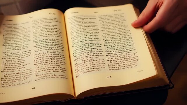 Open Book with Ornate Script