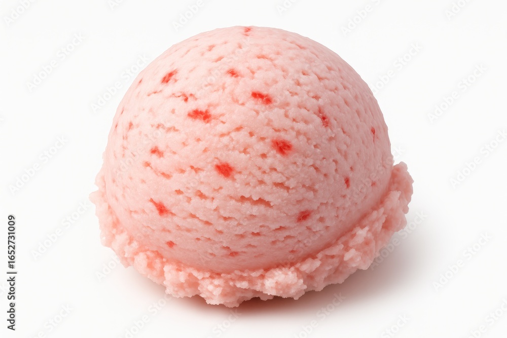 Poster scoops of ice cream arranged on a white background featuring a clean clipping path