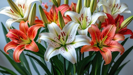 Fototapeta premium Bunch of lily flowers