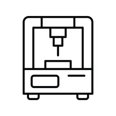 Simple Line Art of a 3D Printer with Clean Design Elements
