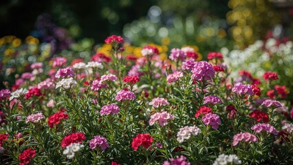 Obraz premium In the warm months, the flowerbed is filled with blooming phlox