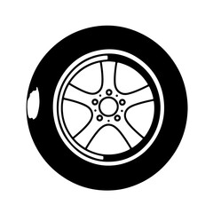 Fototapeta premium Damaged Tire with Five Spoke Alloy Wheel