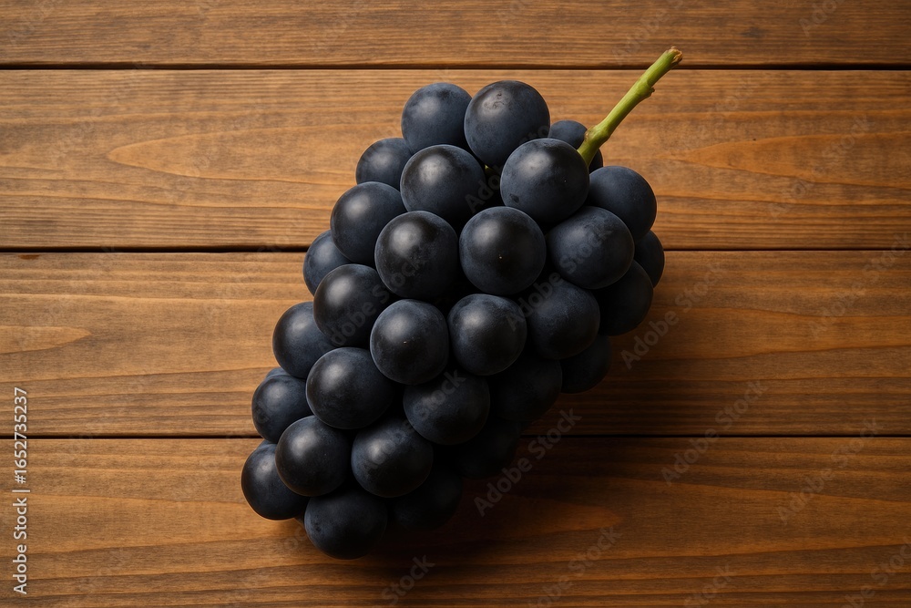 Poster kyoho grapes stored in a wooden container