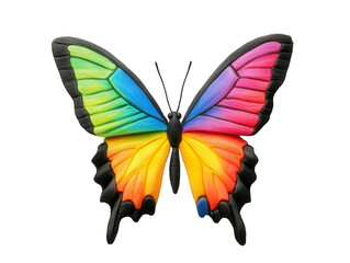Vibrant rainbow butterfly sculpture brings colorful joy and transformation to creative projects