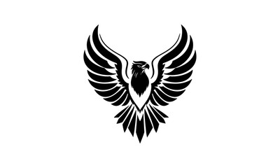 Vector eagle silhouette. Eagle wings icon. Simple eagle logo.