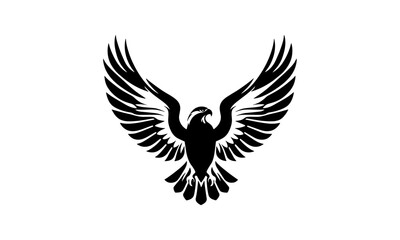 Obraz premium Vector eagle silhouette. Eagle wings icon. Eagle wings logo.