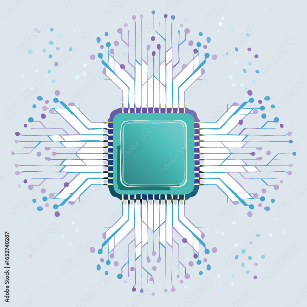 Poster abstract microchip circuit board design