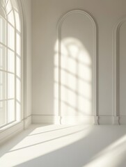 Sunlit room with elegant architecture