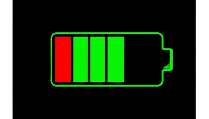 Battery low, green and red