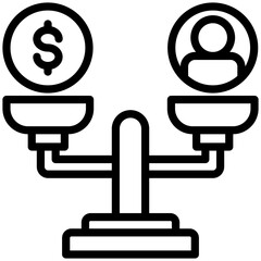 balanced icon isolated on white background. vector illustration icon for economic development