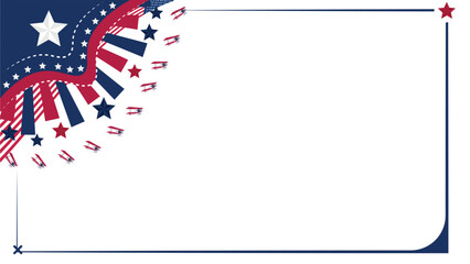 American Flag Inspired Corner Design with Stars and Stripes for Patriotic Celebrations
