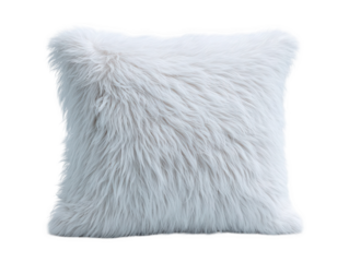 Luxurious plush white faux fur cushion adds cozy comfort and elegant style to any modern home decor.