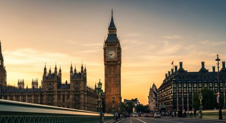 Fototapeta premium Iconic London landmark at sunset