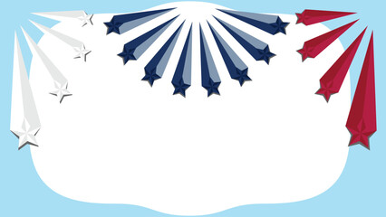 Festive American Stars Bursting with Patriotic Colors and Copy Space for Celebration