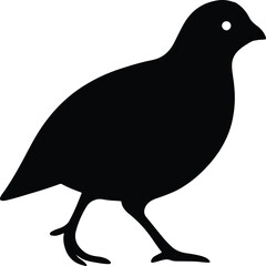 Vector Illustrator Partridge Walking Profile Black Shape Cutout Isolated Silhouette