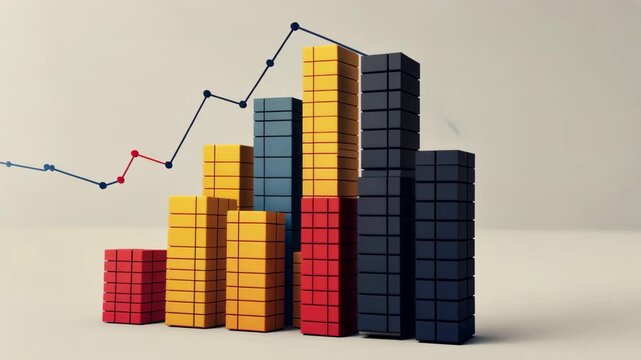 Animated Bar Chart Showing Financial Growth and Market Trend Analysis Over Time
