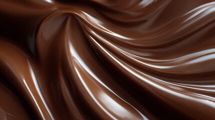 Smooth glossy chocolate coating in detail
