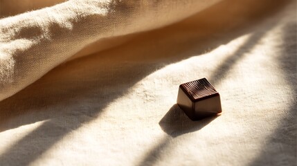 Minimal chocolate form in warm natural light