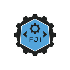 FMF Industrial Gear Logo Design – Engineering, Mechanical, and Construction Branding Icon. FMF Letter Logo.
