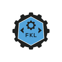 FMF Industrial Gear Logo Design – Engineering, Mechanical, and Construction Branding Icon. FMF Letter Logo.
