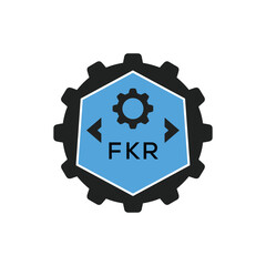 FMF Industrial Gear Logo Design – Engineering, Mechanical, and Construction Branding Icon. FMF Letter Logo.

