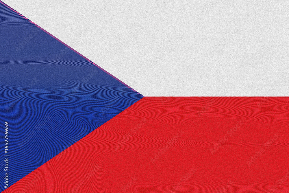 Poster stylized rendering of the czech republic flag in a wavy pattern, creating a sense of movement and vi