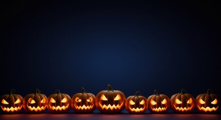 Halloween pumpkin row