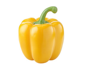 Vibrant yellow bell pepper with a fresh green stem, perfect for healthy cooking and vibrant cuisine.