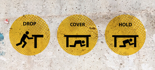 drop cover hold text information sign	