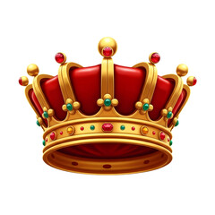 Gold crown isolated on transparent background