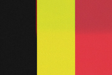 Abstract interpretation of a tricolor flag showcases black, yellow, and red vertical bands with a...