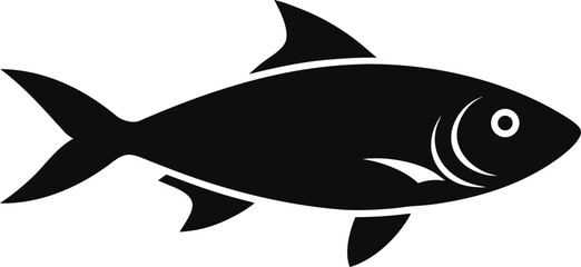 An Ilish Hilsa Fish Clean Vector Silhouette Solid