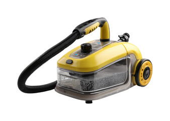 Steam cleaning action home environment appliance showcase interior view isolated on transparent background, png