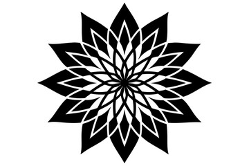 Obraz premium Vector illusion of black and white flower