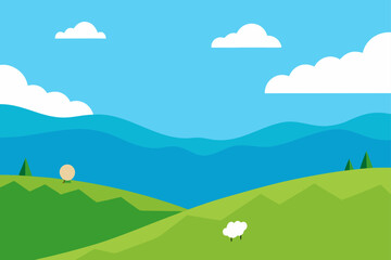 Obraz premium landscape with mountains and blue sky