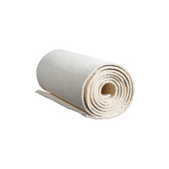 Rolled-Up White Cotton Fabric, Soft Textile Material, Natural Fiber Texture