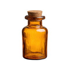 Amber Glass Bottle with Cork Stopper - Vintage Apothecary Jar