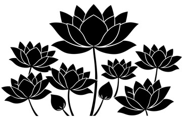 Vector illusion of set of vector flowers