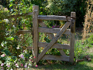old wooden gate in the garden