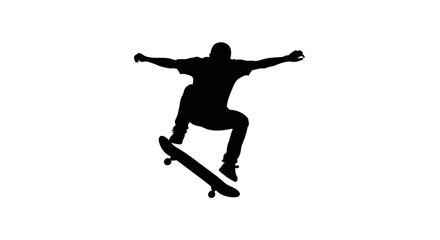 dynamic skateboarder silhouette transparent background for design projects