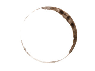 Coffee table accident mark. A realistic coffee ring on white paper, perfect for design textures and...