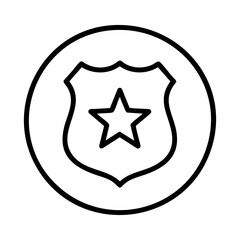 Police badge icon for justice and authority