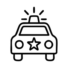 Obraz premium Police car icon with emergency siren