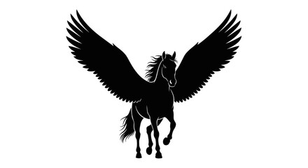 Obraz premium majestic pegasus silhouette transparent background for design projects
