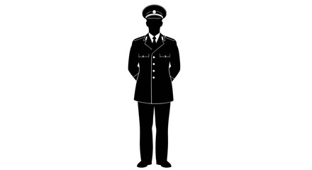 military officer silhouette transparent background vector graphic