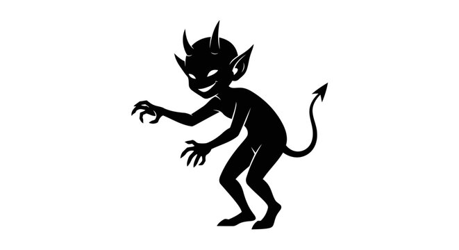 impish devil silhouette transparent background png for design projects